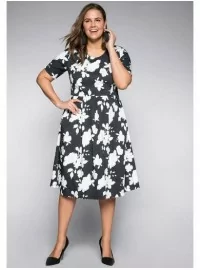 Sheego medvilnės suknelė su kūną formuojančiu apatiniu Sheego - 1