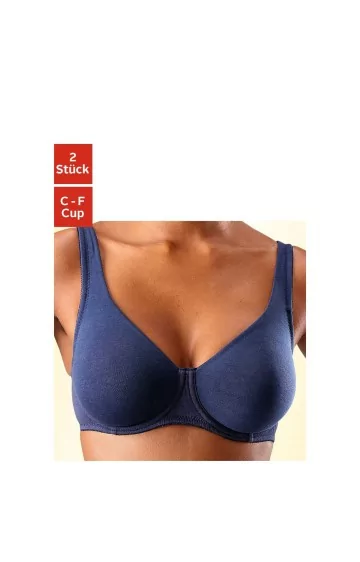 2-in-1 Petite Fleur mažinančios medvilnės liemenėlės  - 2
