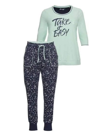 Sheego pidžaama koos kontrastsete värvidega pikkade pükstega