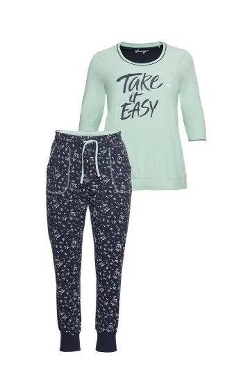 Sheego pidžaama koos kontrastsete värvidega pikkade pükstega