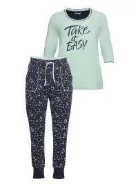 Sheego pidžaama koos kontrastsete värvidega pikkade pükstega