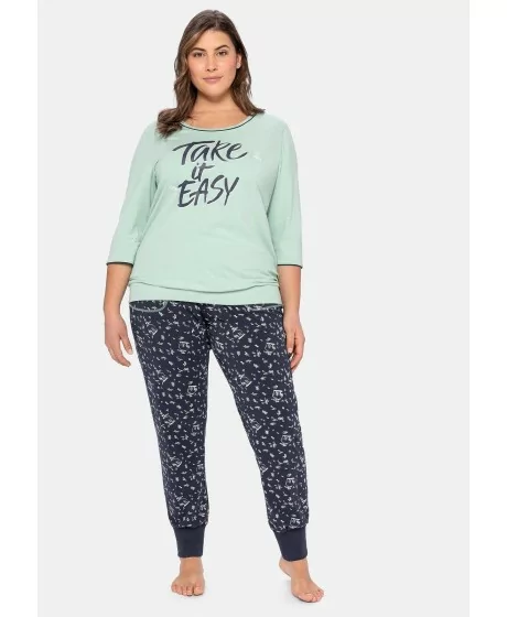 Sheego pidžaama koos kontrastsete värvidega pikkade pükstega