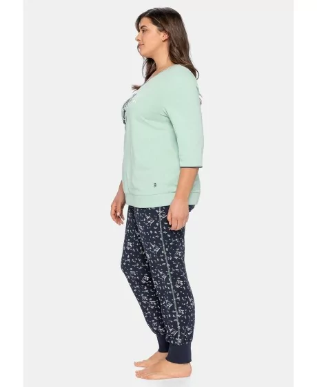 Sheego pidžaama koos kontrastsete värvidega pikkade pükstega