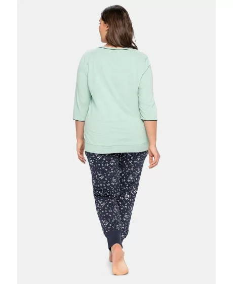 Sheego pidžaama koos kontrastsete värvidega pikkade pükstega