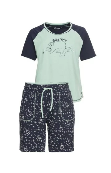 Sheego kontrastsete värvidega lühikeste pükstega pidžaama