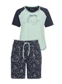 Sheego kontrastsete värvidega lühikeste pükstega pidžaama