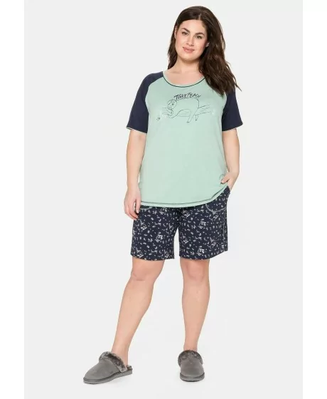 Sheego kontrastsete värvidega lühikeste pükstega pidžaama