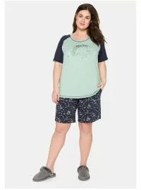 Sheego kontrastsete värvidega lühikeste pükstega pidžaama