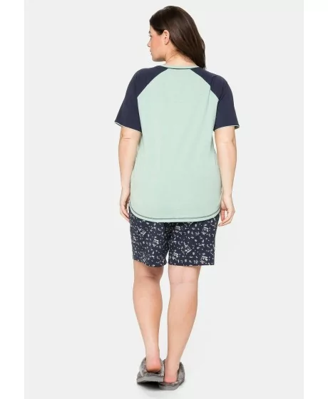 Sheego kontrastsete värvidega lühikeste pükstega pidžaama