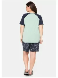 Sheego kontrastsete värvidega lühikeste pükstega pidžaama