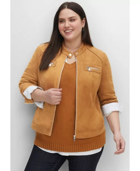 Sheego mokkanaha imitatsiooniga jakk