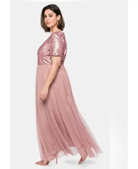 Sheego lühikeste varrukatega õhtukleit