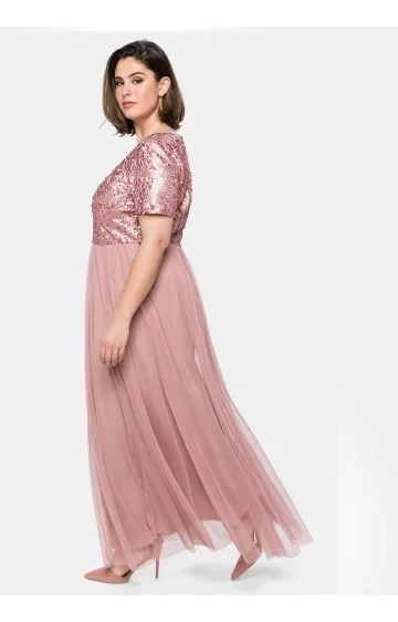 Sheego lühikeste varrukatega õhtukleit