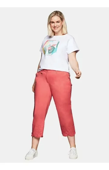 Sheego tikitud otstega capri püksid