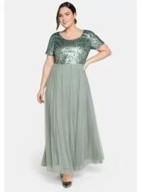 Sheego lühikeste varrukatega õhtukleit