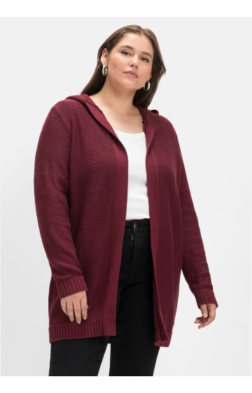 Sheego puuvillane kapuutsiga kardigan