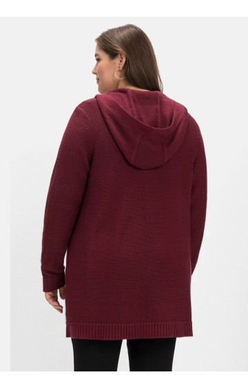 Sheego puuvillane kapuutsiga kardigan