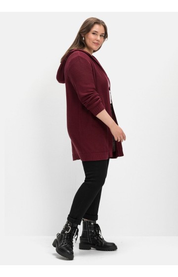 Sheego puuvillane kapuutsiga kardigan