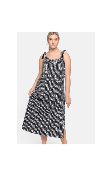 Sheego ühevärviline puuvillane trikotaažkleit