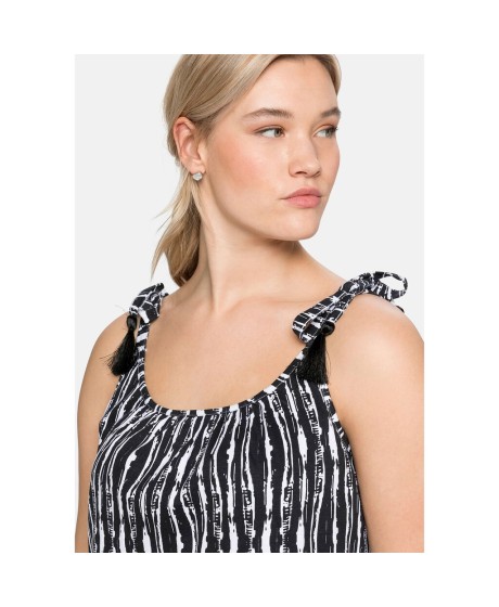 Sheego ühevärviline puuvillane trikotaažkleit