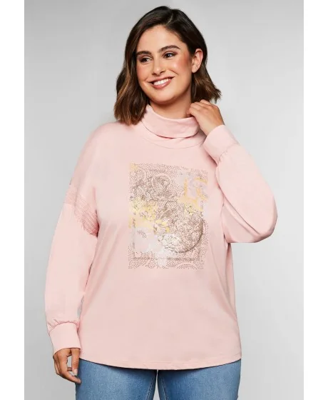 Sheego kõrge kraega trikookangast pluus