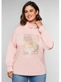 Sheego kõrge kraega trikookangast pluus