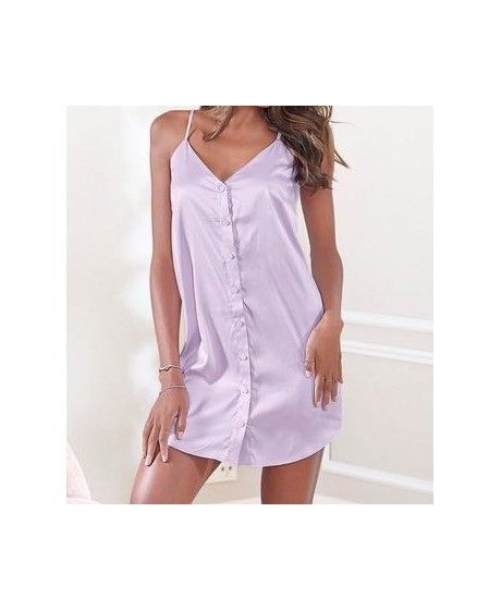 Vivance öösärk läikivast lillast satiinist