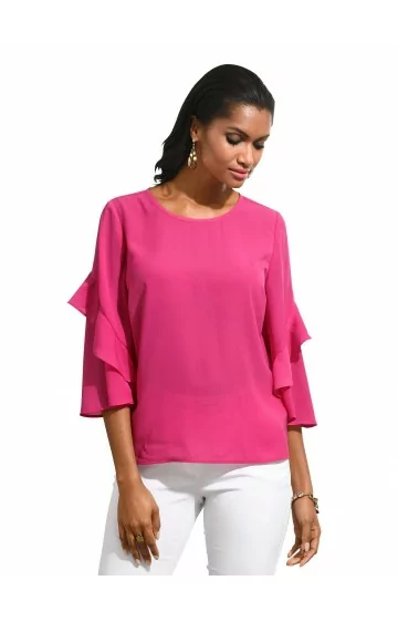 ALBA MODA pluus poolpikkade kulmuhõlmadega