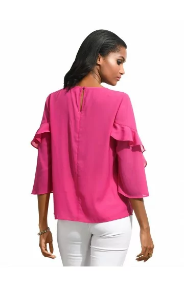 ALBA MODA pluus poolpikkade kulmuhõlmadega