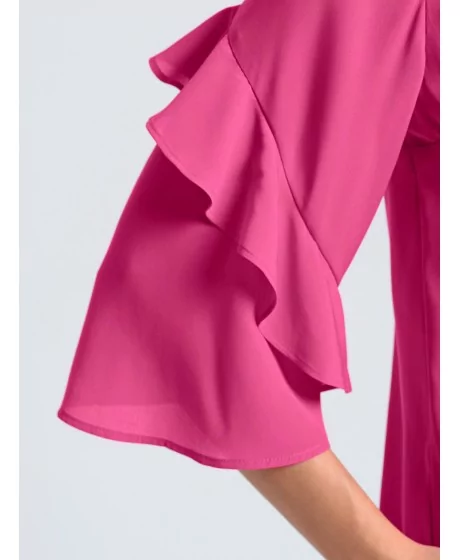 ALBA MODA pluus poolpikkade kulmuhõlmadega