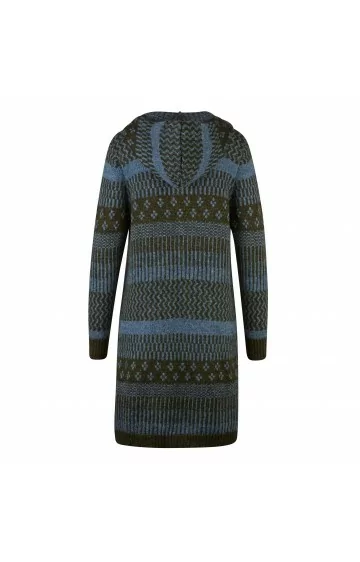 MONA jacquard-kootud kampsun kapuutsi ja taskutega