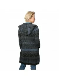 MONA jacquard-kootud kampsun kapuutsi ja taskutega