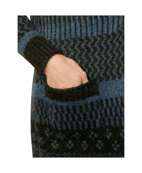 MONA jacquard-kootud kampsun kapuutsi ja taskutega