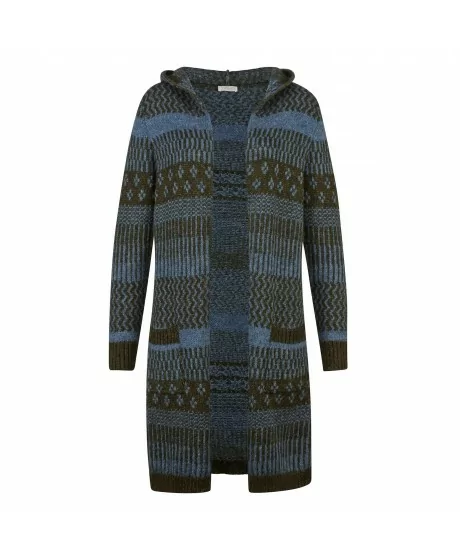 MONA jacquard-kootud kampsun kapuutsi ja taskutega