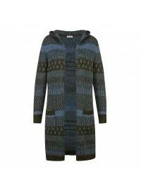 MONA jacquard-kootud kampsun kapuutsi ja taskutega