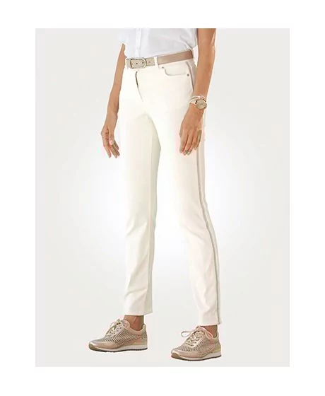 MONA 5-taskulised püksid, millel on küljel dekoratiivne triip