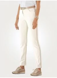 MONA 5-taskulised püksid, millel on küljel dekoratiivne triip